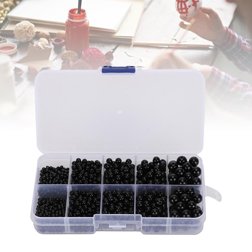 1380pcs All Black Doll Eyes 3-8mm Animal Doll Toy Doll Accessories Plastic Eyes  Doll Making