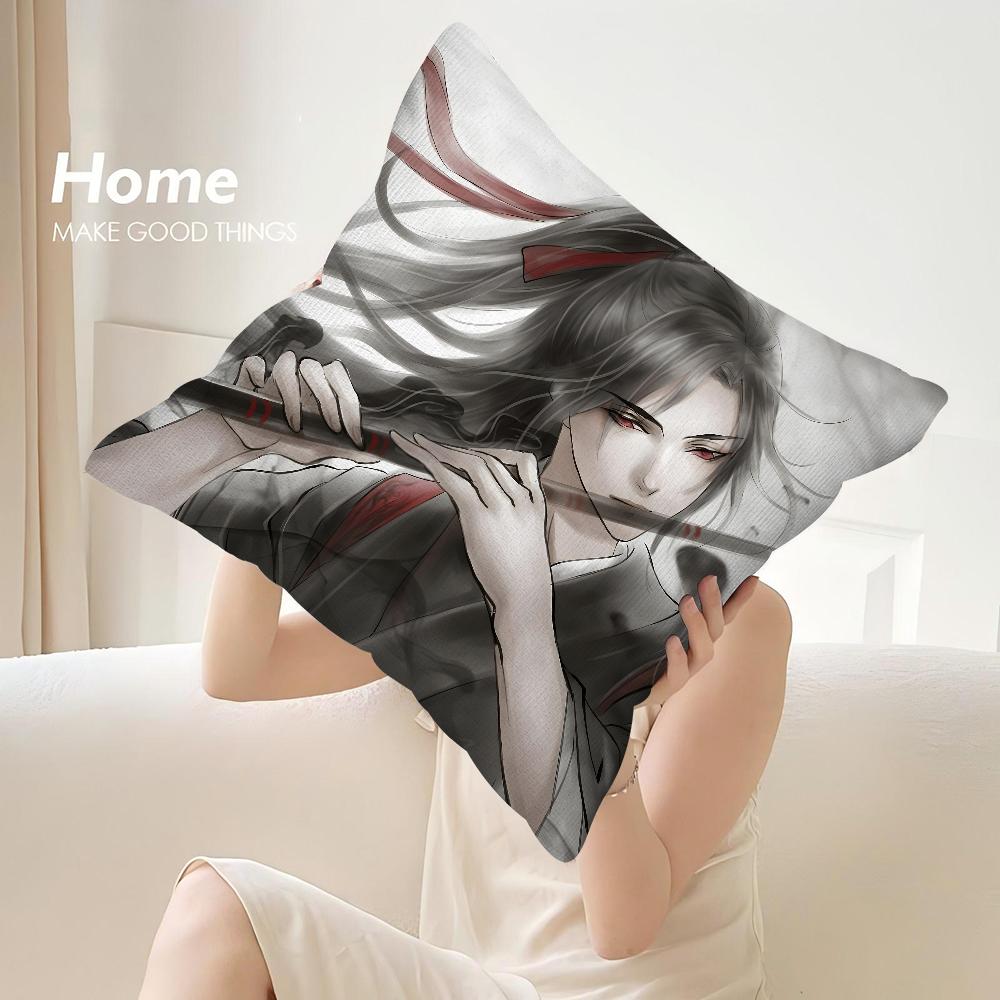 M-Mo Dao Zu Shi Anime Pillow Case Sofa Decorative Home Double-sided Print Plush Square Throw Pillow Covers Cushion Decor Cover