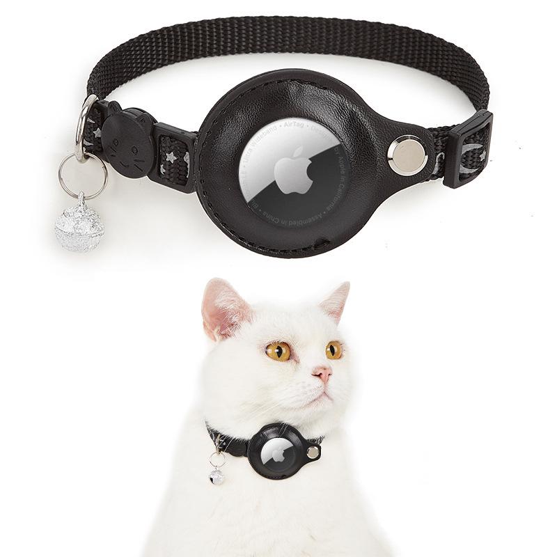 Reflective Cat Collar with Airtag Holder and Bell - Anti-Lost Tracker for Cats