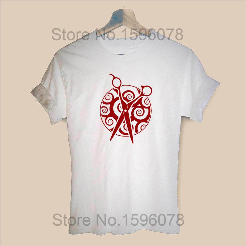 Barber Weapons T Shirt Women Short Sleeve O-Neck Cotton Heartbeat of Hairdresser T-shirt Girls Woman Scissors Clothing Tops