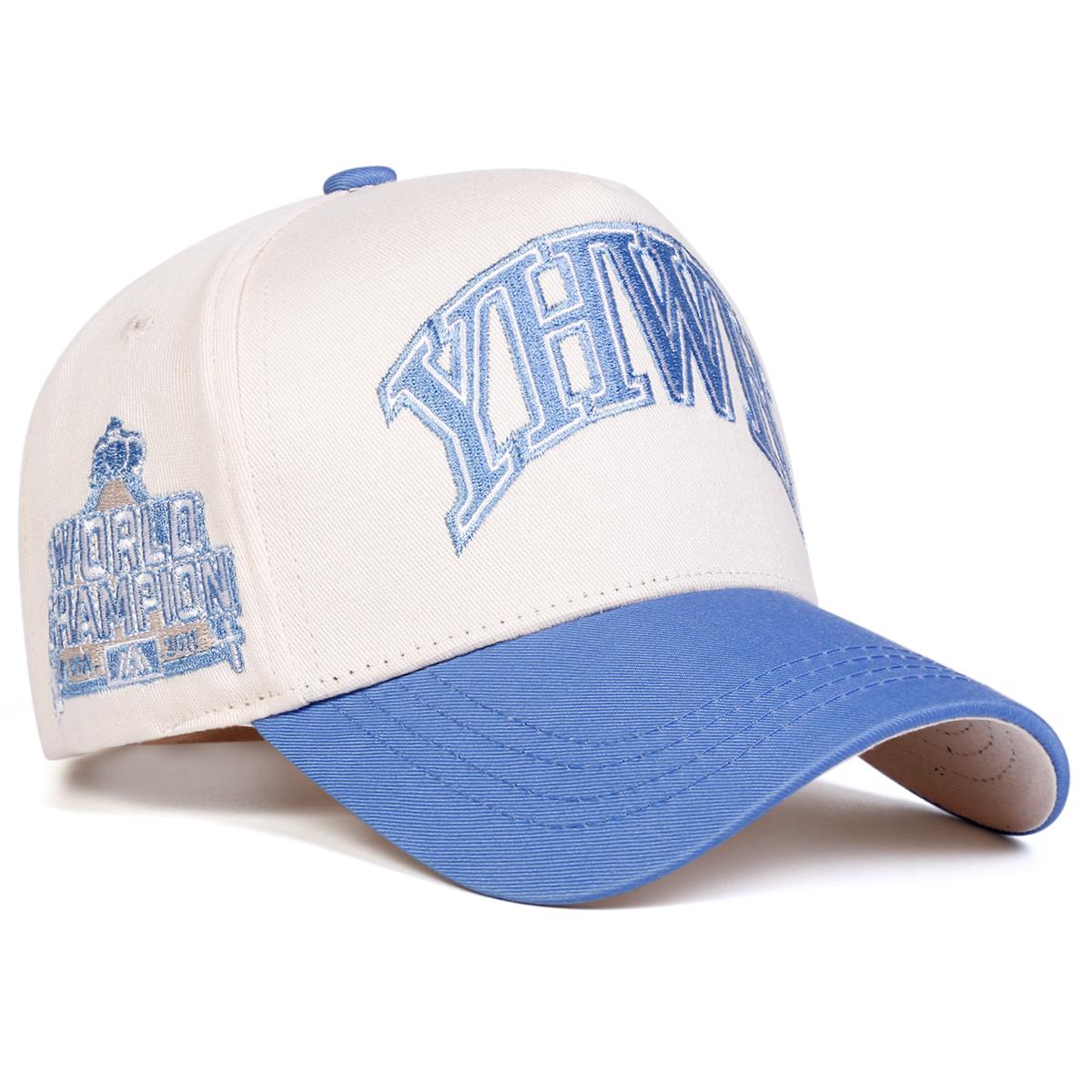 

Unisex YHWH Letter Embroidery Baseball Caps Adjustable Casual Hats Spring and Autumn Outdoor Sunscreen Hat небо синє кольору