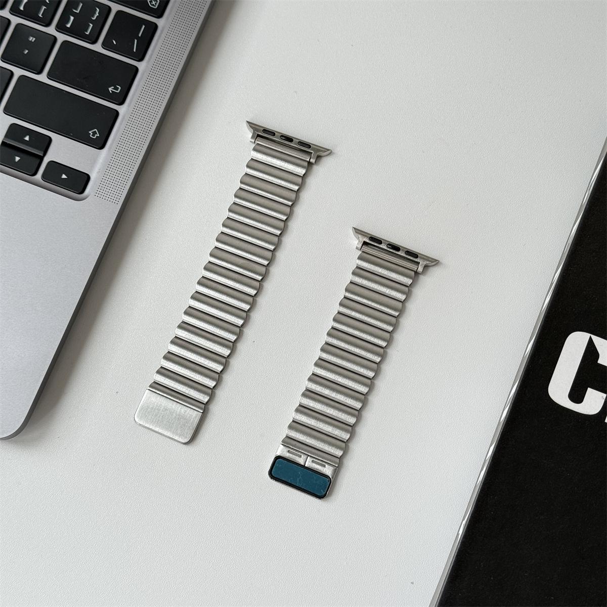 

Магнитный ремешок для Apple Watch, 1 шт., ремешок 49 мм, 45 мм, 44 мм, 42 мм, 41 мм, 40 мм, 38 мм, браслет для браслета Iwatch Series 9 8 Ultra 7 6 5 4 3 2 1 SE 42mm 44mm 45mm 49mm серебряный