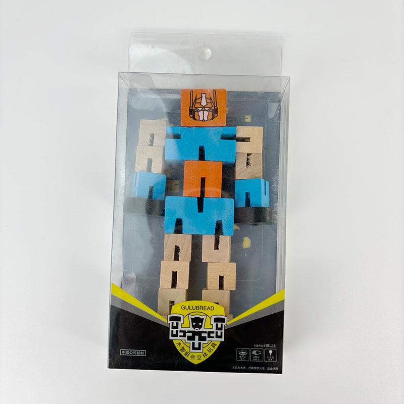 Best-Selling Wooden Transformer Cube Robot: Educational Building Blocks Toy for Kids