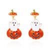 Halloween Enamel Ghost Pumpkin Drop Earrings For Women Men Gothic Dangle Earring Party Jewelry Cute Funny Party Gift Accessories