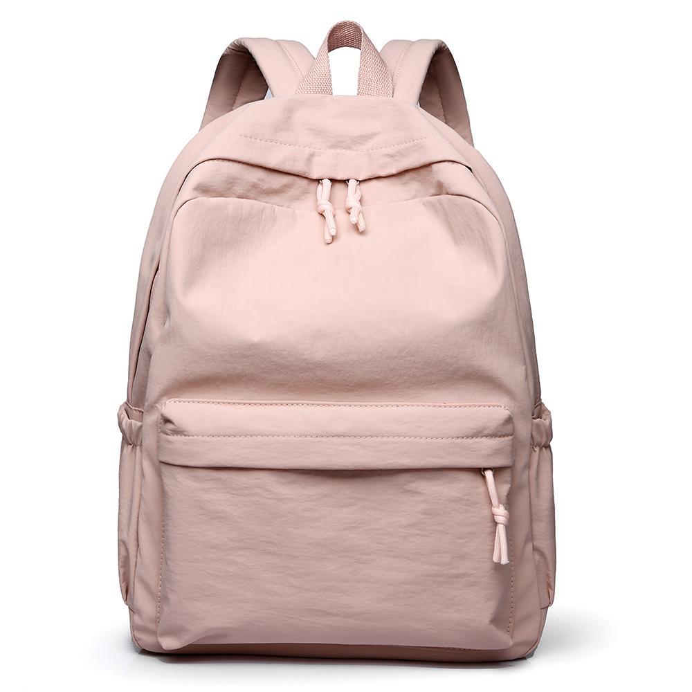 

Новый рюкзак студенческий школьный рюкзак простой однотонный прочный нейлоновый рюкзак для отдыха и путешествий розовый