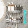 Стійка для зберігання на присосках для душа Shower Caddy, велика місткість, міцна, легка в установці, регульована нижня дренажна прозора кутова полиця