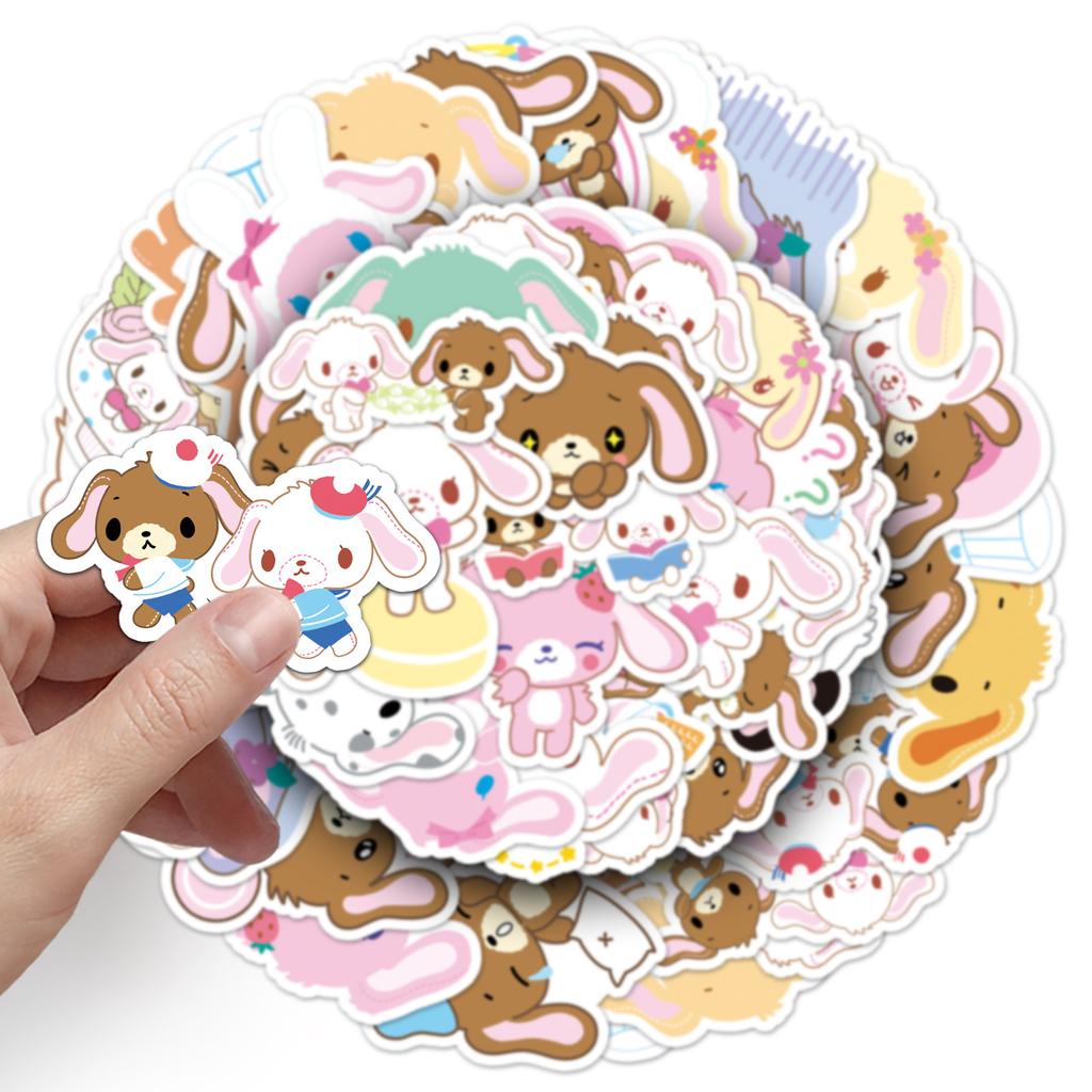 50PCS Cartoon Sugarbunnies Graffiti Stickers Cute Sanrio Dessert Rabbit Guka Decorative Mobile Phone Stationery DIY Toys Sticker