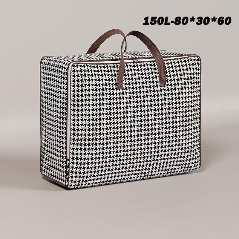 1pc Non-woven Fabric Quilt Storage Bag Large Capacity Portable Luggage Bag Foldable With Handle Packing Bag Clothes Organizer
