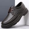 Modedesignermärke Herrskor i läder med tjock sula och snörning Casualskor Modeabla Khaki Herr Oxford-skor Utomhus Arbetskläder Skor