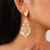 Court Style Diamond-set Hollow Water Drop Silver Needle Earrings Retro Exquisite Earrings