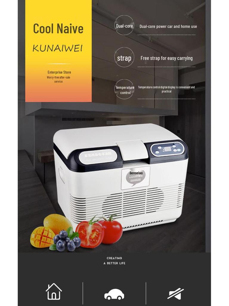 15L Mini Car Refrigerator for Drinks, Medicines, Cosmetics, and More – Dual-Use for Home and Outdoor Refrigeration.