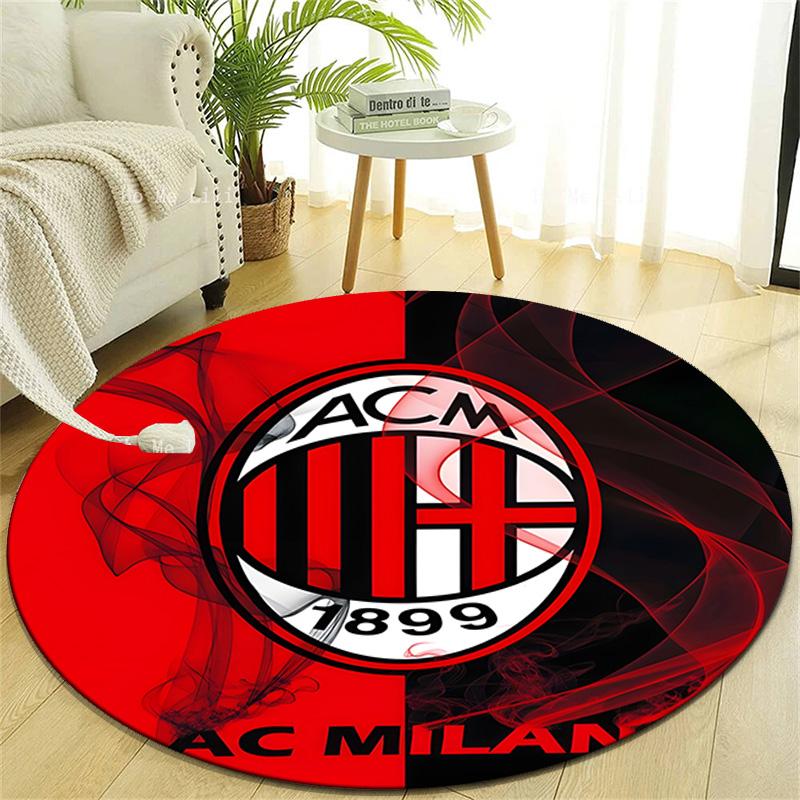 1pc A-AC Milan Print Round Carpet Chair Round Carpet Suitable for Bedroom Living Room Home Decorative Carpet