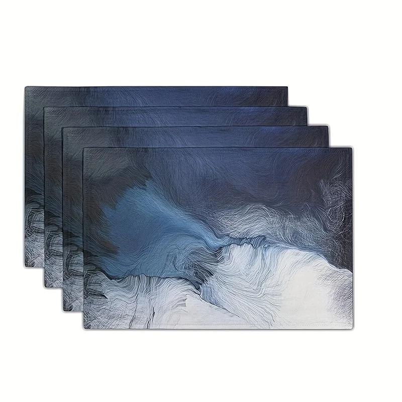

1PC Black Blue Grey White Heat-Resistant Non-Slip Square Table MatsTable Mats Linen Rectangular Mats for Dining Autumn Placemat 1PC 30x45CM