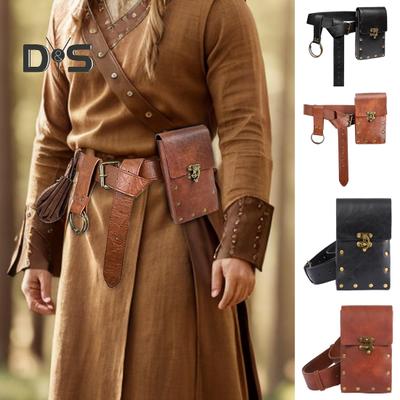 Unisex Retro Belt Bag Steampunk Renaissance Belt Pouch Coin Purse Medieval Festival Costume Halloween Accessories Hike Up Skirt Belt Casual Fanny