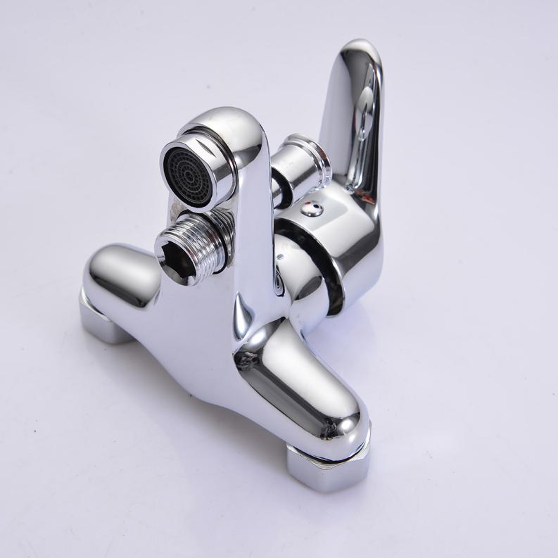 Modern Design Zinc Alloy Polished Bath Mixer Tap Lift Diverter Valve Brass Cartridge Shower Tub Combo Dual Handle Wall Apartment