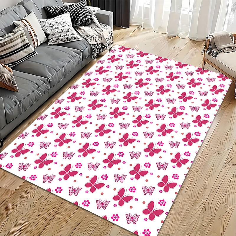 Pink Butterfly Floral Pattern suitable as a non-slip mat for the living room or bedroom sofa