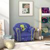 Kids Armchair with Planet Dinosaurs Design, Wooden Frame, for Bedroom, Playroom, Kids Room - Blue