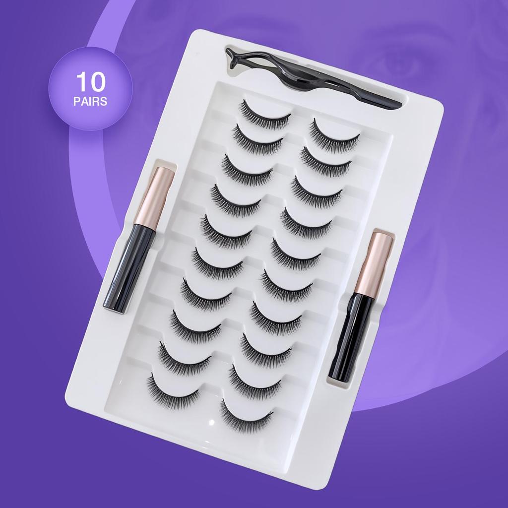 New Invisible Magnetic Eyeliner Liquid False Eyelashes - Celebrity Recommended, No Sagging, Easy To Wear