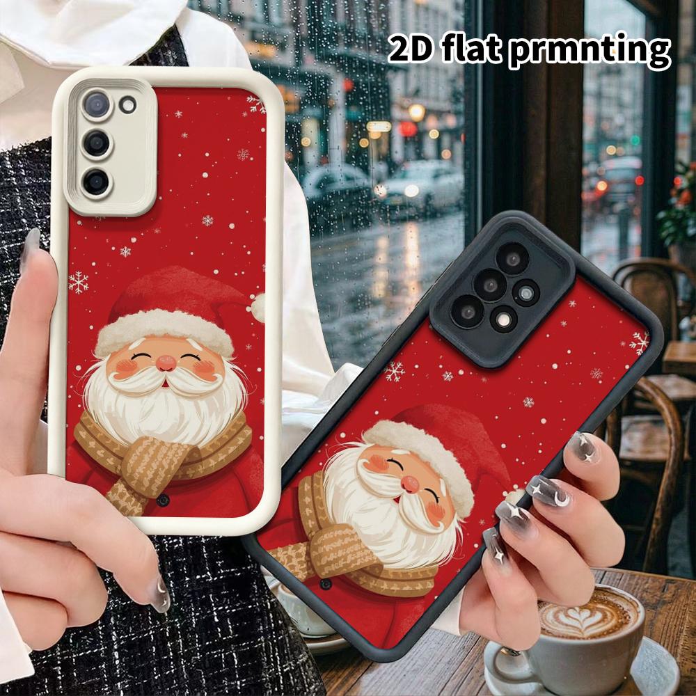 Phone Case: 2D Flat Samsung Galaxy A34 A35 M05 M06 S20 S22 S21 FE Plus 5G Gradient Protective Case, Bright Red Base, Christmas and Halloween Gift