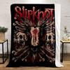 A goat skull with horns, surrounded by detailed skulls and fiery textures. for all seasons blanket lunch break throw gift