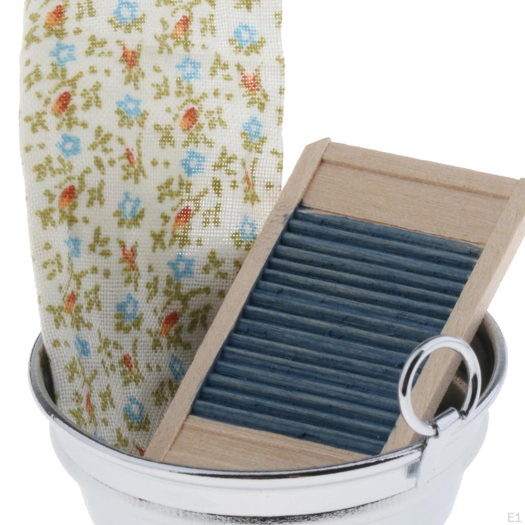 Dollhouse Wooden Washboard 1:12 Mini Accessory Miniature for Kids Children