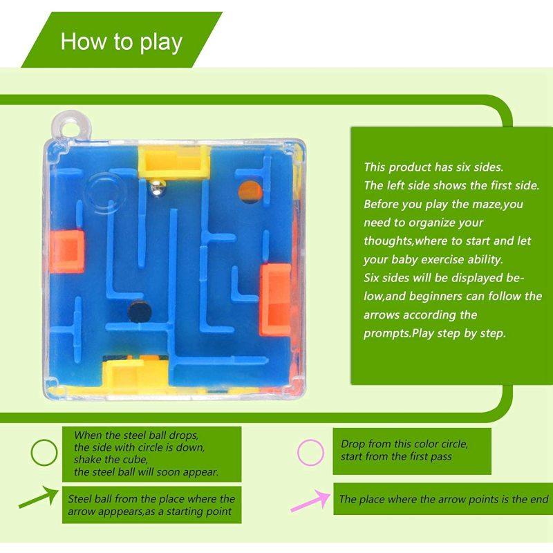 Six Sided Challenge 3D Maze Cube, Exercise Concentration, Hand Eye Coordination Toy