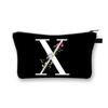 Wild Flower Alphabet Letter A-Z Makeup Bag Canvas Pouch Cosmetic Case Teacher Gift Purse