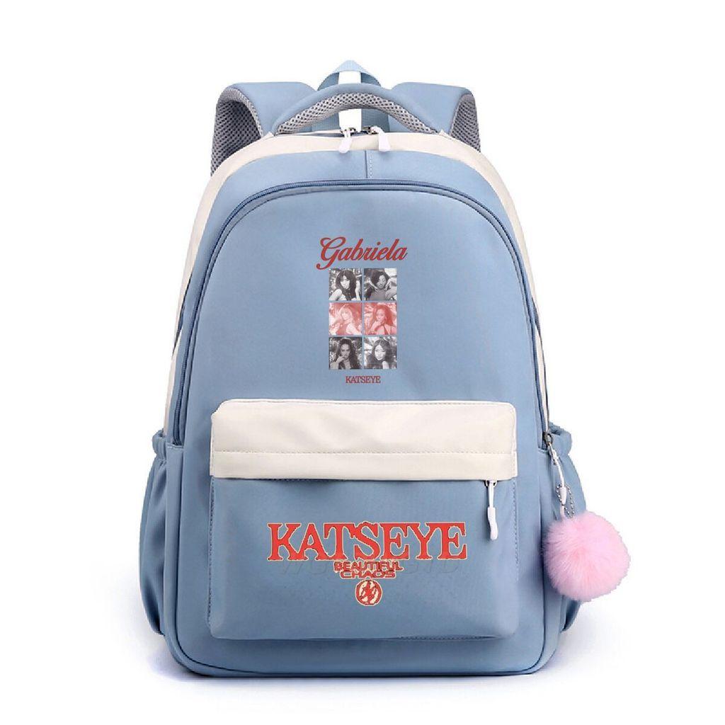 Kids Unisex KATSEYE Printed Backpack Student School Waterproof Big Bag