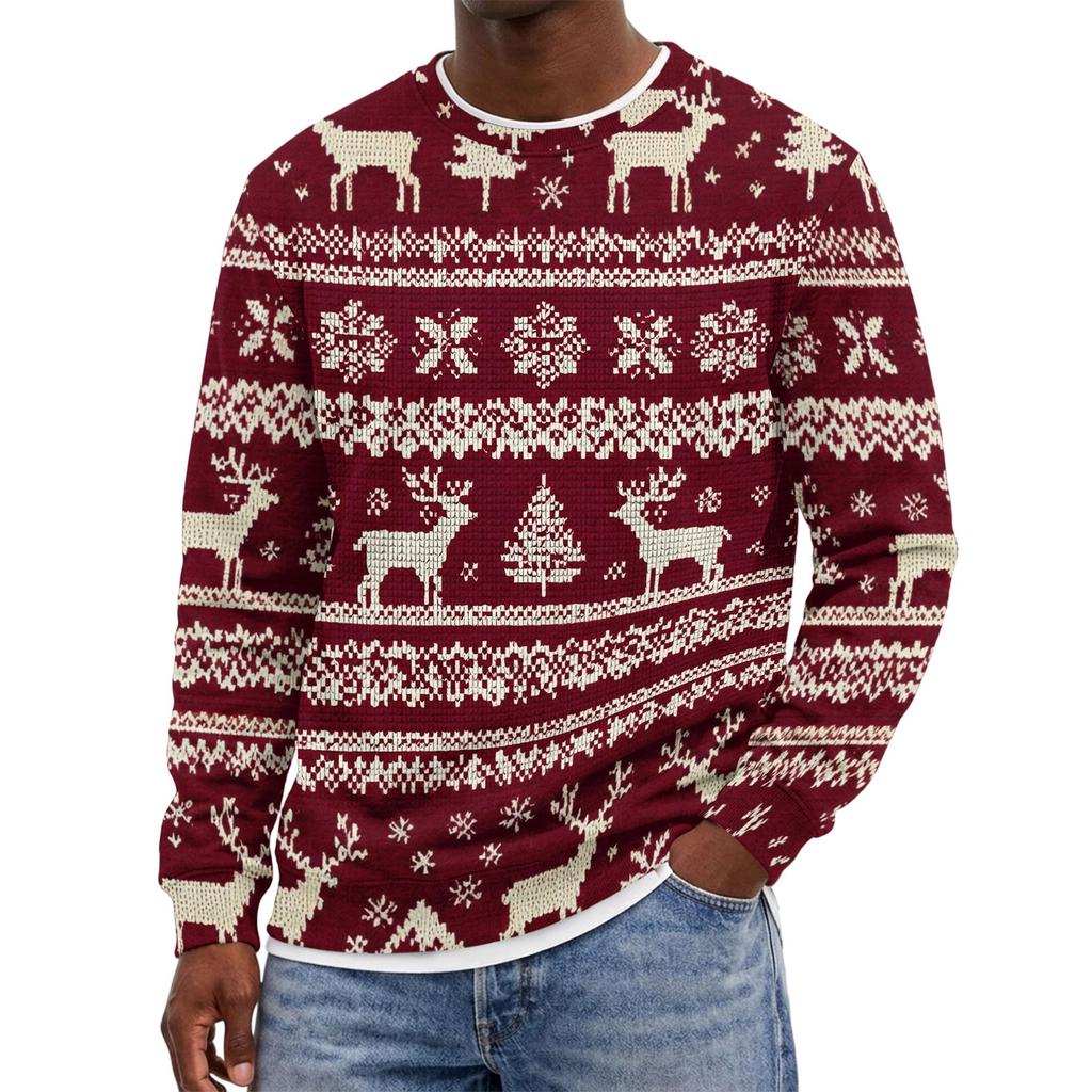Men's Christmas Neck Pullover Sweatshirt
