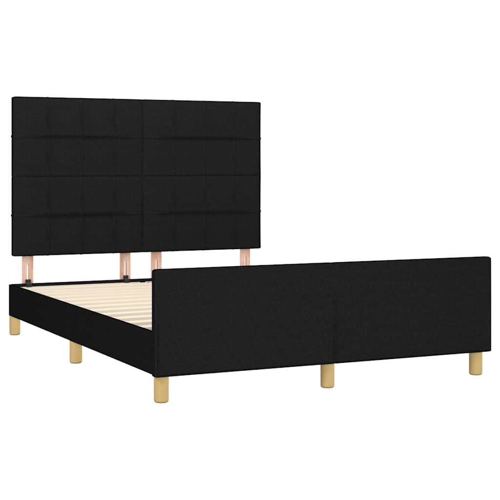 Bed Frame without Mattress Black 140 x 200 cm Fabric