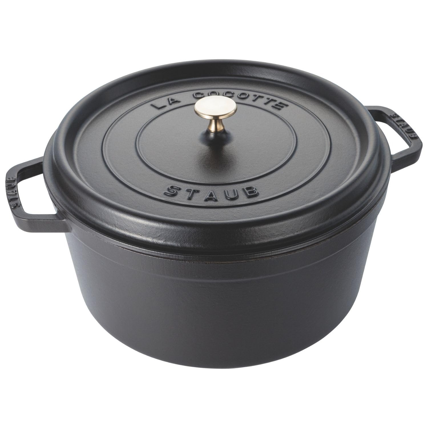 

Staub Cocotte Round Black Large Cast Iron Enamel Pot IH Compatible Japanese La Cocotte Round Pico 30cm Two-handed [Official Product] 40509-863