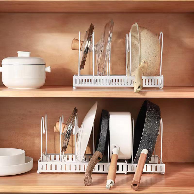 Adjustable Telescopic Kitchen Cabinet Cookware & Dish Rack