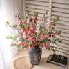 3PC Artificial Wild Camellia Flower Long Branch Peach Blossom for Wedding Home Table Decor Decorative Flores