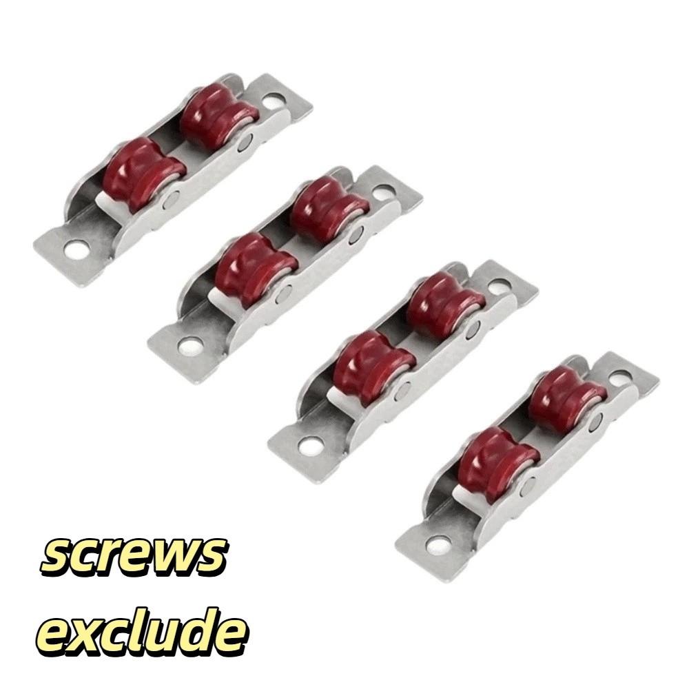 4 PCS Double Wheel Window Pulley Stainless Steel Sliding Door Rollers  Window Fittings 4 PCS Concave Wheel