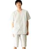 Nishiki Men's Shijira Loungewear, Open-Front, Shijira Weave, 100% Cotton, Cool Summer Pajama Set (17. White Plaid/M/0822)