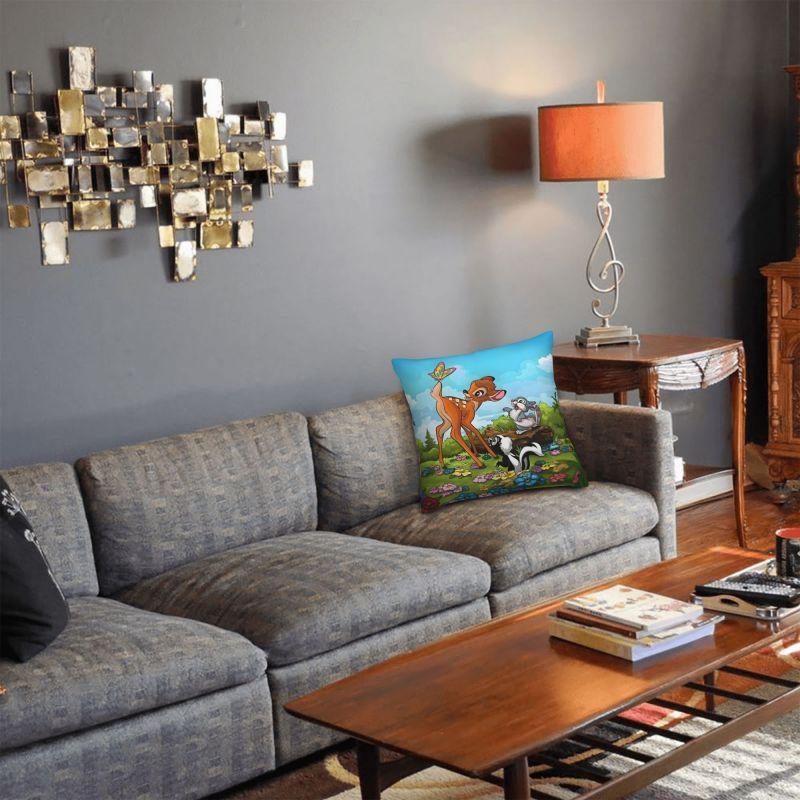 Disney Film Bambi Cartoon Pillow Case 40x40cm Bedroom Decoration Cute Kawaii Anime Cushion Decoration Salon Square Pillowcase