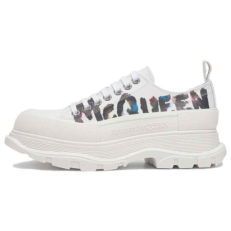 Alexander McQueen Tread Slick Low Lace Up White Grafitti 711108WIATC9583
