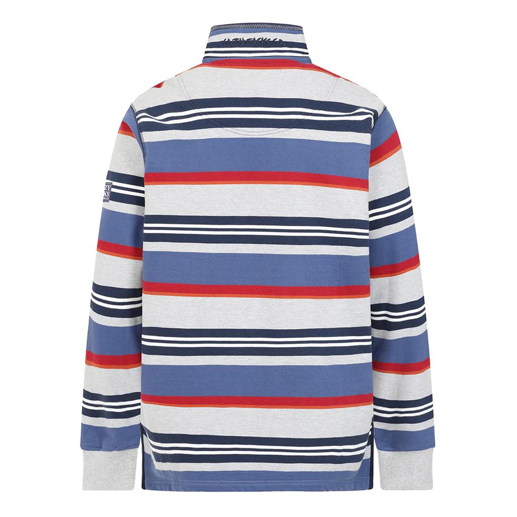Lazy Jacks Mens Striped Quarter Zip Sweatshirt