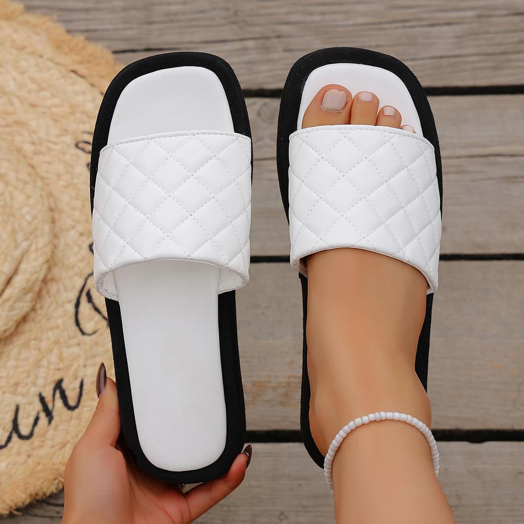 Women Slippers Casual Large Size Thick Bottom Sandals Summer Outdoor Slippers Round Toe Comfortable Slip-On Shoes Slides Women