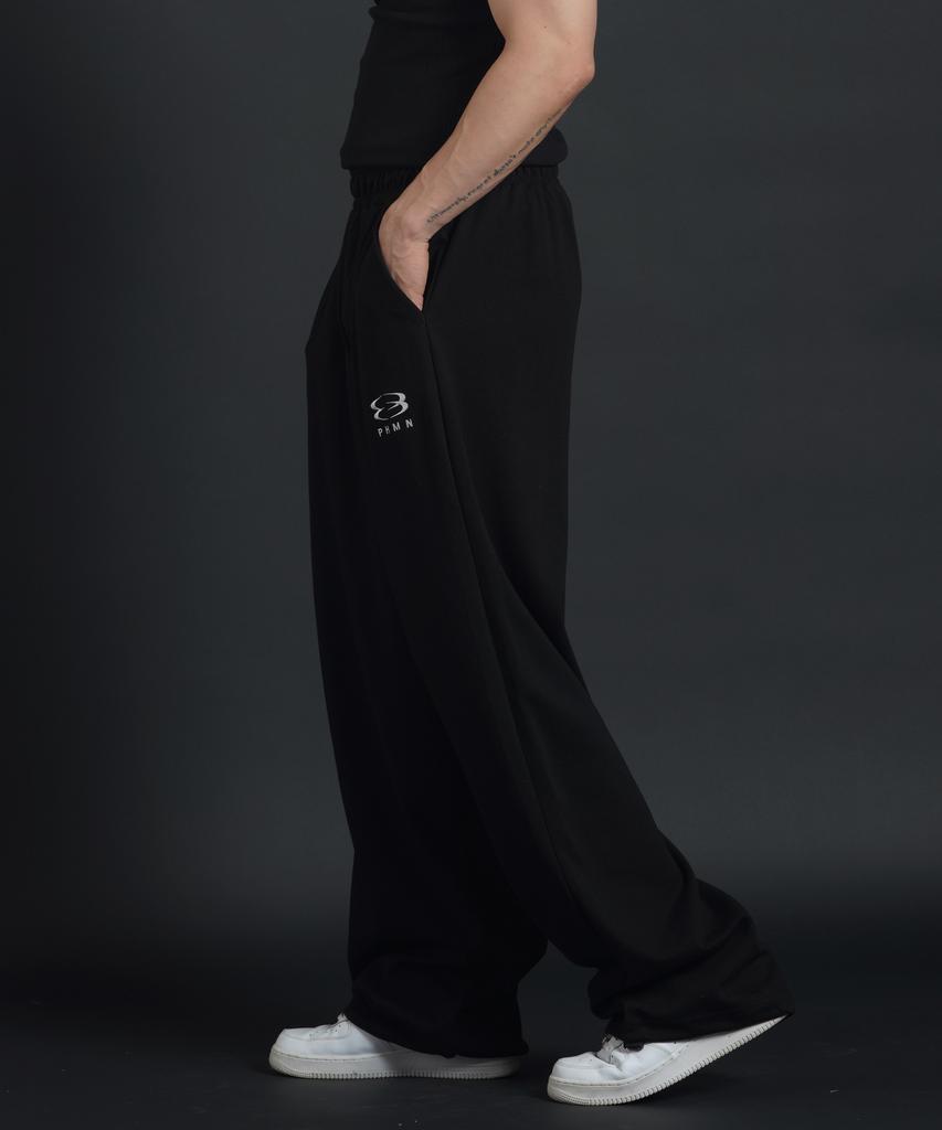 PHERMENON Oversized Wide String Jogger Pants - Black