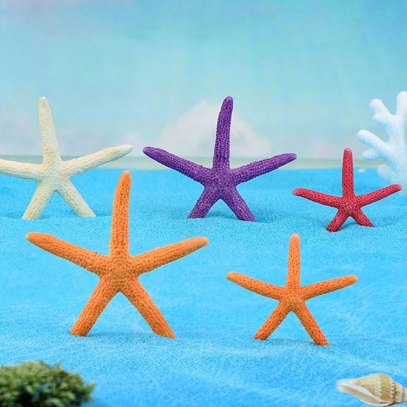 Stea de mare colorată cu cinci brațe, rășină, acvariu, stea de mare, ornamente de peisaj