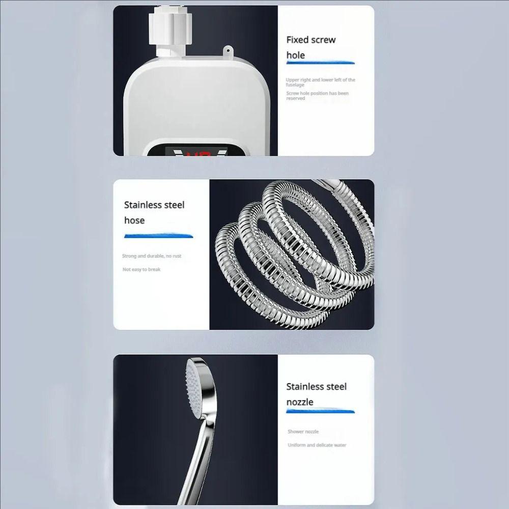 LCD Temperature Display Electric Shower Heater Quick Heating Water Heating Device  Tap Sink Faucet