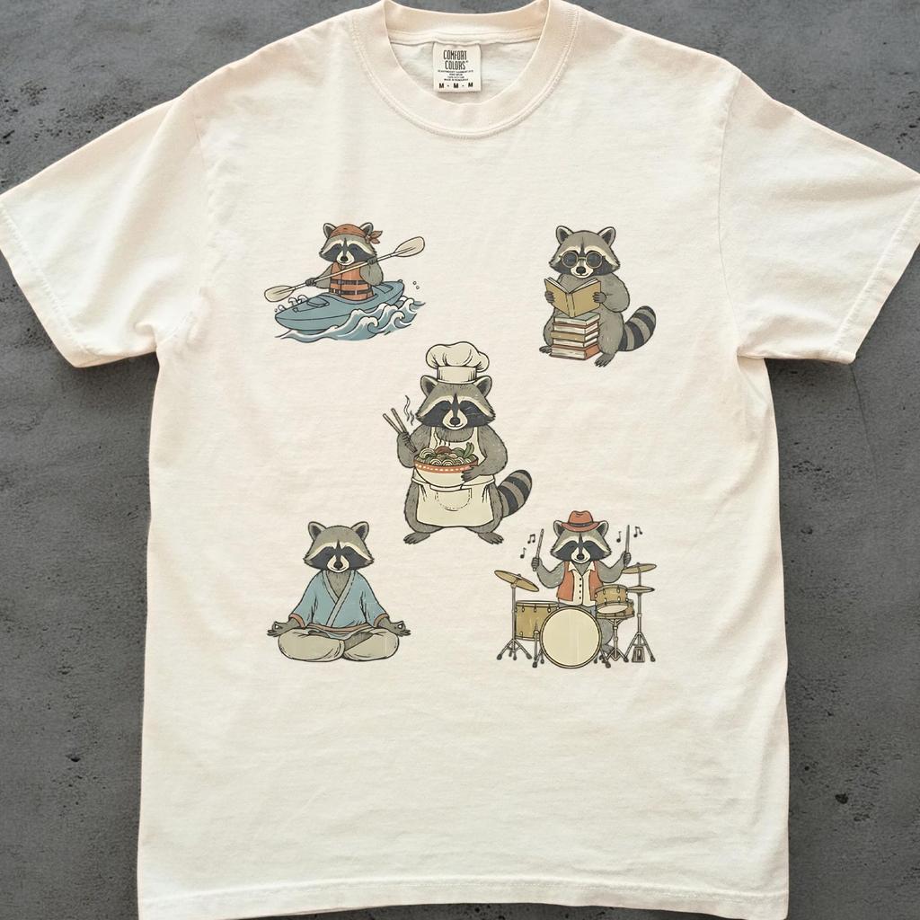 Raccoon Shirt, Cute Raccoon Lover Tee, Funny Animal Graphic T shirt, Comfort Colors Wildlife Top, Trash Panda Gift for Him or Her