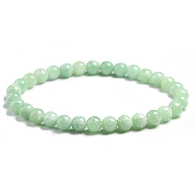 Fine Aaa Natural Burmese Green Jade Round Beads Bracelets Women Stone Jewelry Gemstone Souvenir Gift Idea Handmade Strand BraceletsFashion Wrist