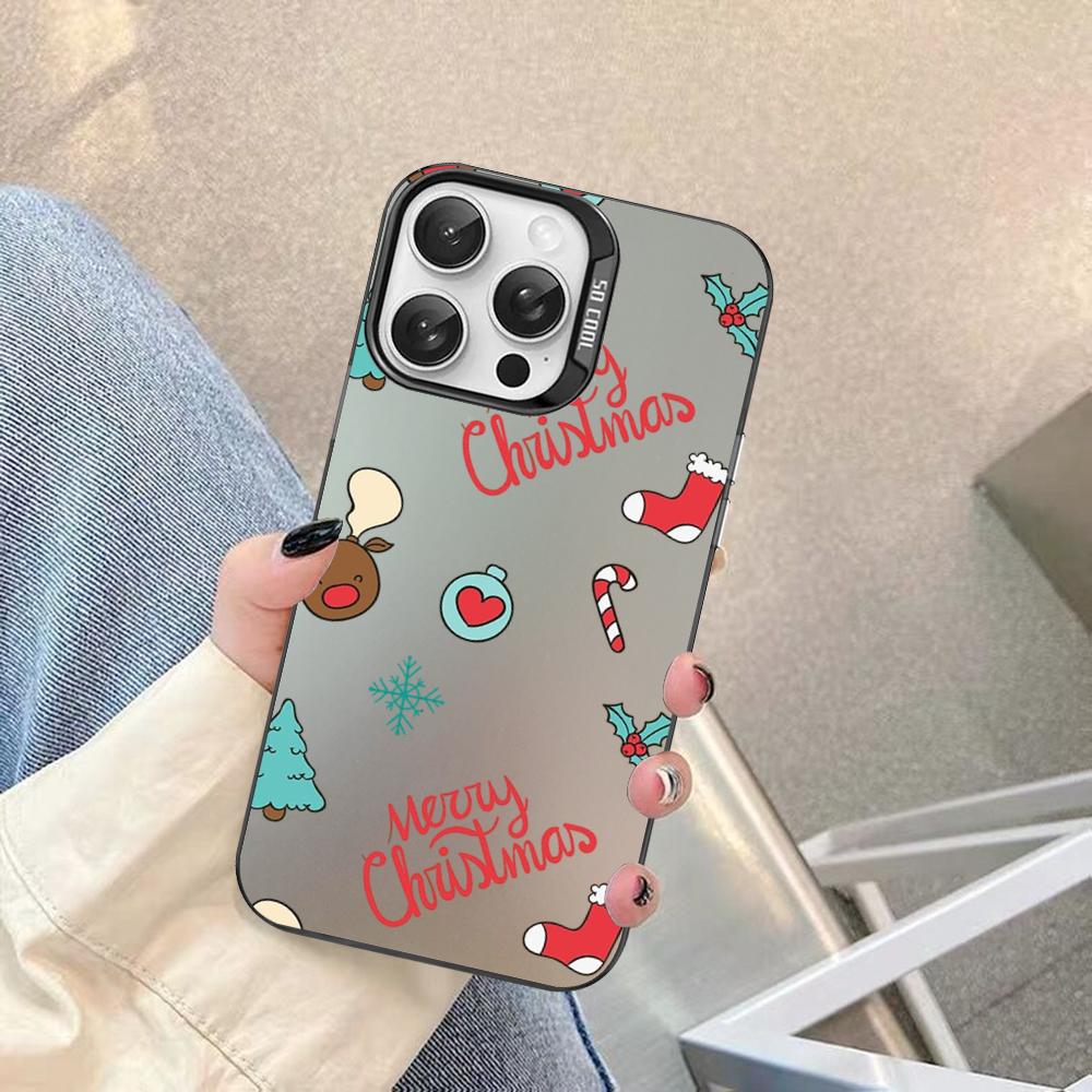 

Рождественский Мультяшный Чехол для Телефона на Новый Год Для IPhone 16 15 14 13 12 11 Pro Max X XR XSMAX 8 7 Plus Матовый Ударопрочный Задний Чехол iPhone 15