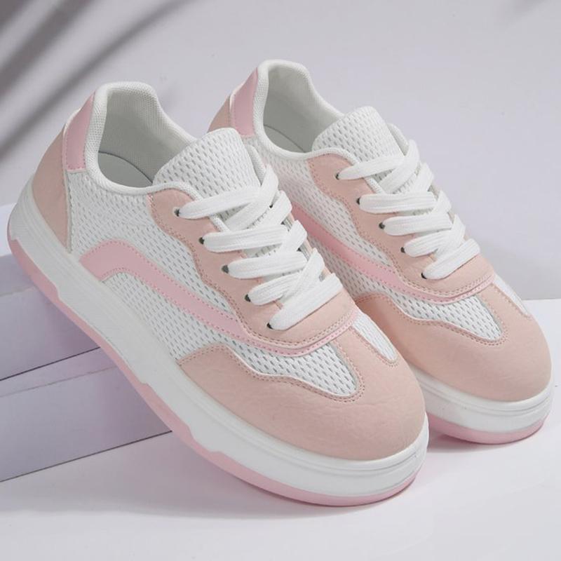 Fashion Women's Sneakers New Breathable Mesh Sports Shoes Women Spring Autumn Solid Lace Up Sneakers Woman Non-Slip Platform Casual Shoe