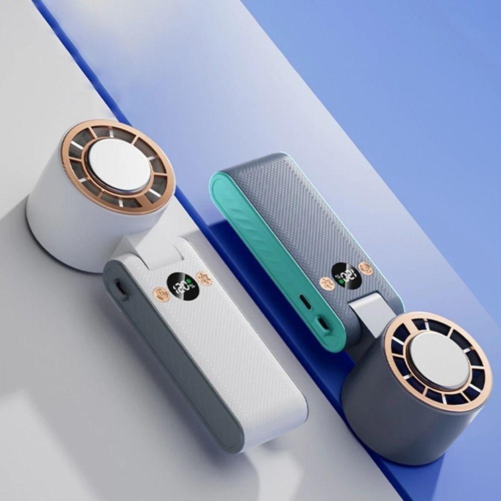 120 Speed Adjustable Handheld Cooling Fan LED Display Small Electric Fan Mini Folding Fan  Travel