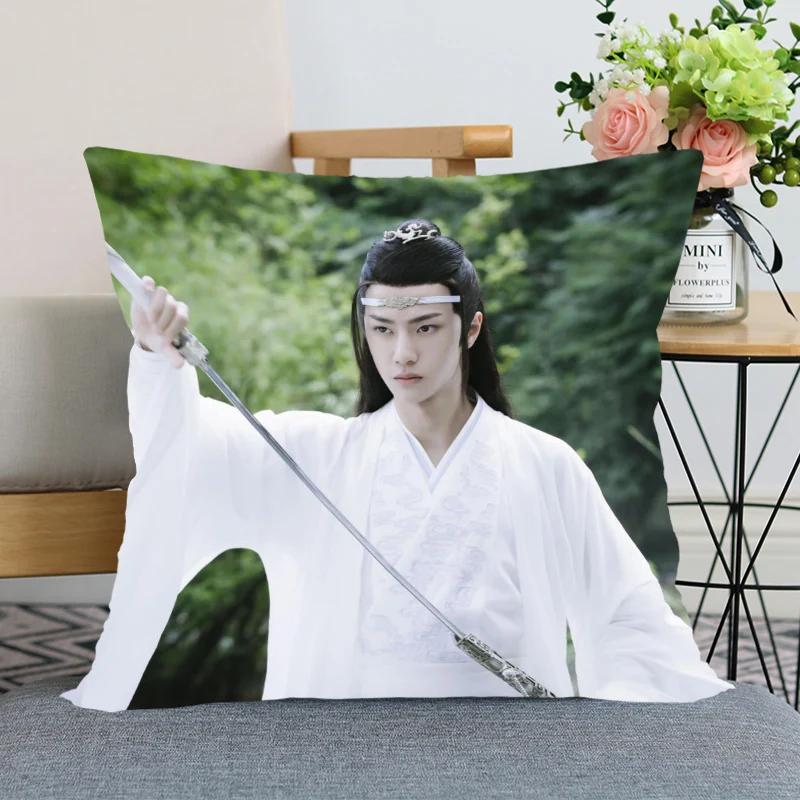 Wang Yibo Pillow Case Chen Qingling For Home Decorative Pillows Cover Square Zippered Satin Fabric Pillowcases 45X45Cm