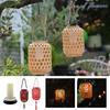 Waterproof Solar Lantern Warm Light Solar Powered Woven Landscape Chandelier 800 MAH Pendant Lights LED Decorative Lights