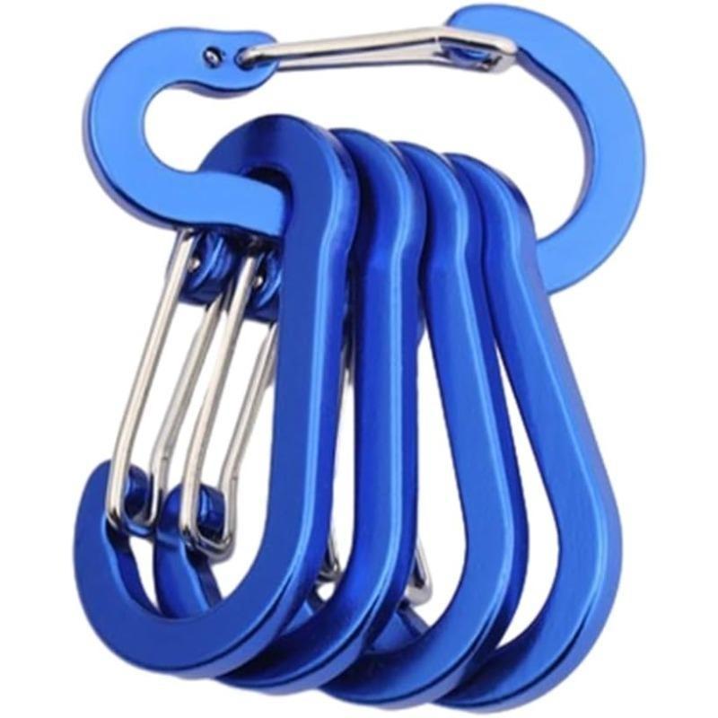 5Pcs Multi-Uses Carabiner Aluminum Alloy Carabiner Hooks Carabiner Spring Clips for Outdoor Hiking Camping Fishing